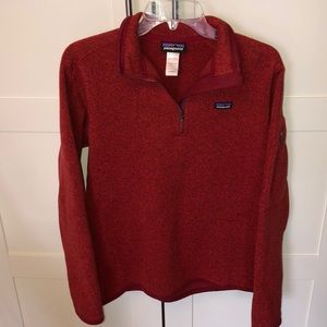 Patagonia red better sweater quarter zip pullover